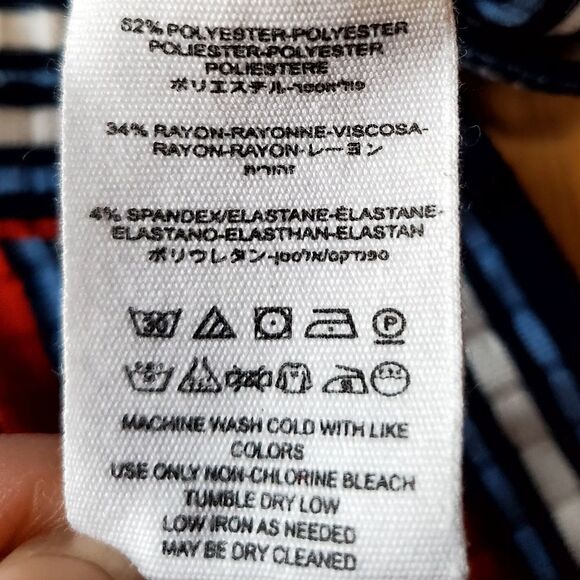 🔸️Free People Red & Blue Striped Ribbed & Cropped Long Sleeve Top Small - Picture 10 of 10